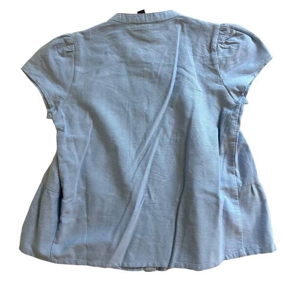 NWT Aqua Girls Blue Short Sleeve Tiered Top Medium - Picture 2 of 8